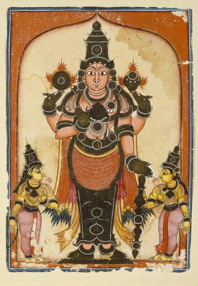 Señor Vishnu con dos consortes, Sree Devi y Bhu Devi de Unbekannt Unbekannt